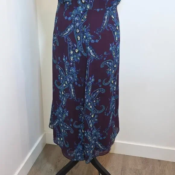 Cabi TREASURE Women 8 Purple Paisley Sleeveless Midi Dress - Picture 9 of 11